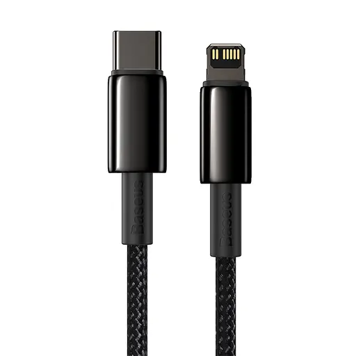 Кабель Baseus Tungsten Gold Fast Charging Data Cable Type-C to iP PD 20W 2m Black - фото 1