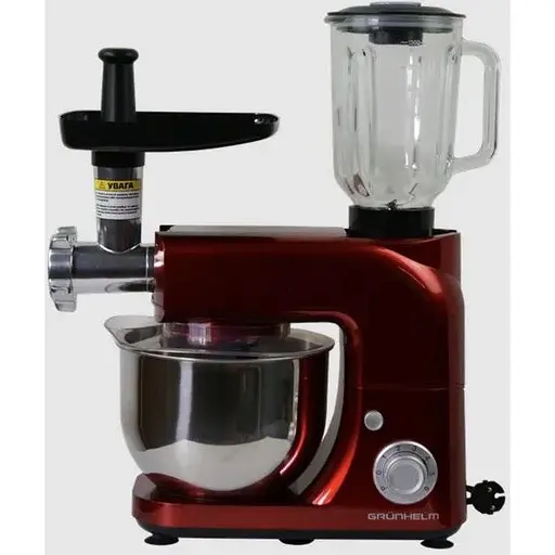 Многофункциональная домашняя кухонная машина комбайн Grunhelm GKM0022R 6 скоростей 1800Вт Красный - фото 3
