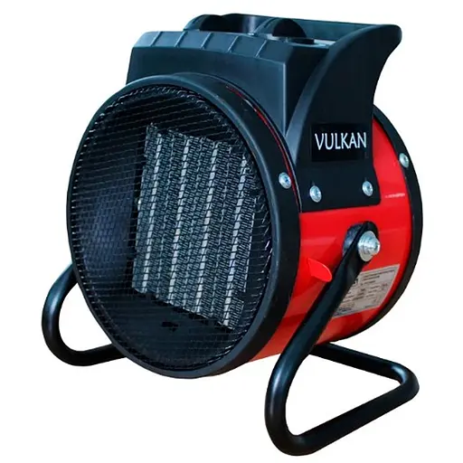 Електрична теплова гармата Vulkan 2,0 кВт, площа обігріву 20 кв.м., червоний/чорний (SL-PTC2000S) - фото 1