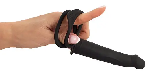 Насадка на пеніс Black Velvets RC Double Fucker 13.1 см (чорний) - фото 8