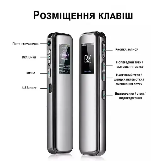 Профессиональный цифровой диктофон с активацией записи голосом Savetek GS-R60 64 Гб памяти - фото 6
