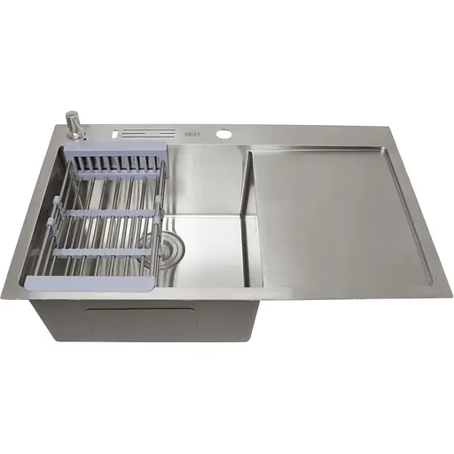 Накладна кухонна мийка Nett NS-7848(R) з правим крилом - фото 7