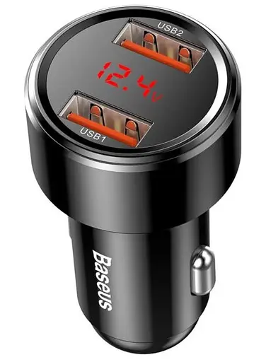 Автомобільний зарядний пристрій Baseus Magic Series Dual Dsplay QC 2x3.0 Black (CCMLC20A-01) - фото 1