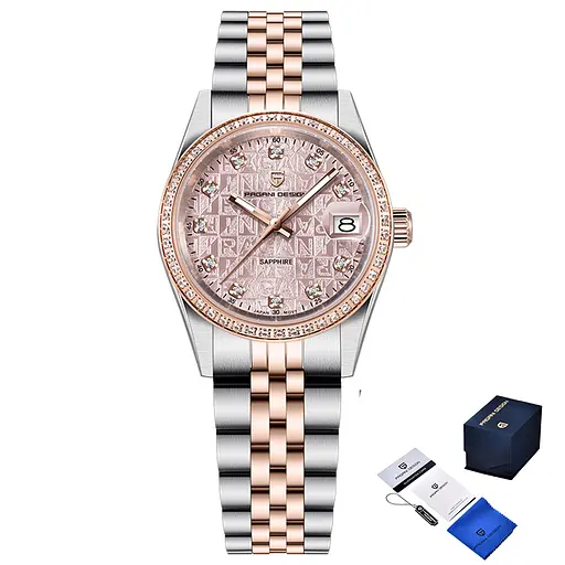 Наручний годинник жіночий PD-1794L Silver-Rose Gold-Pink Pagani Design acs0031229