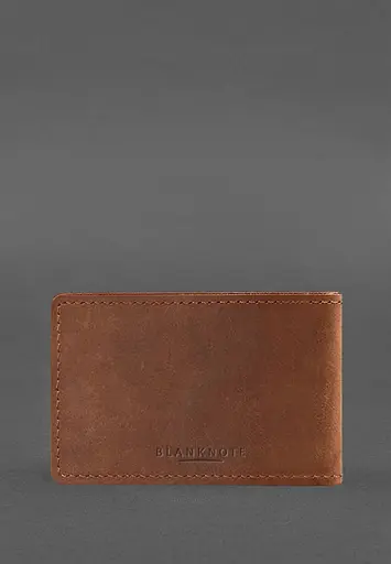 Кожаная обложка на удостоверение Государственной налоговой службы светло-коричневая Crazy Horse - фото 4