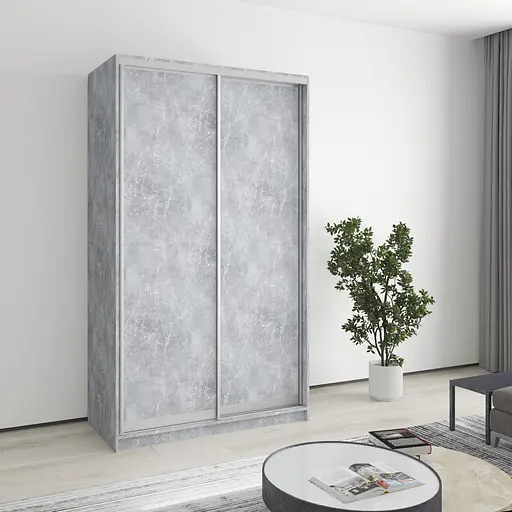 Шкаф-купе двухдверный MebelStar Стандарт AL 2ДСП 120x60x210 см Бетон (MBS-2335)