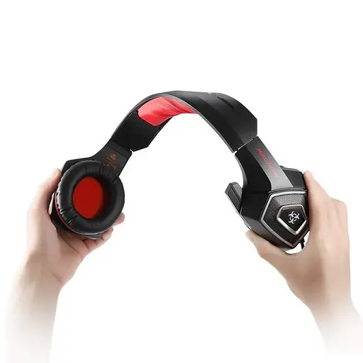 Провідна ігрова гарнітура Hunterspider Gaming with LED V1, USB, 3.5mm, 2m, black-red - фото 8