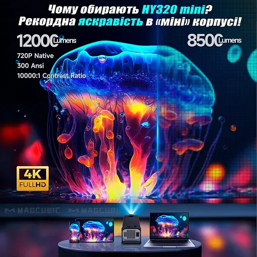 Проектор Magcubic HY320 Mini портативний смарт LED міні Android - фото 3