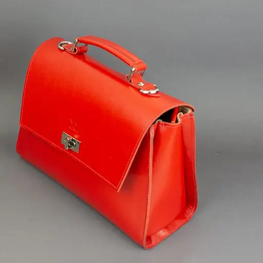 Жіноча шкіряна сумка Classic червона - фото 3