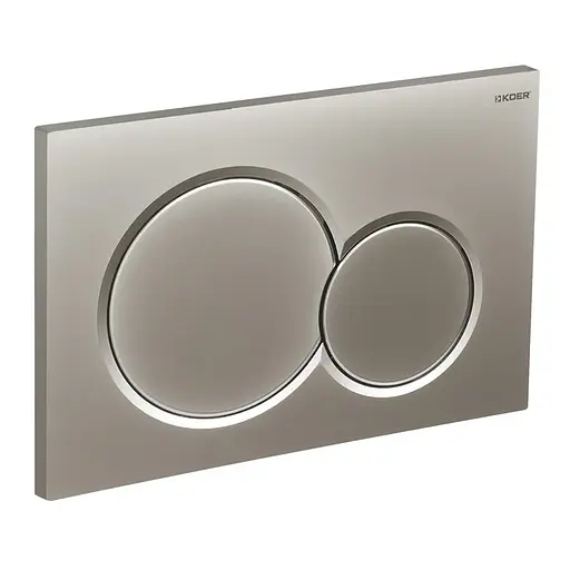 Панель змиву Koer KT-0601-14 пластикова, кнопка кругла KR5177, Хром матовый - фото 1