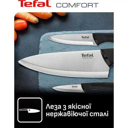 Набор ножей Tefal Comfort 5 предметов черный (K2215S55) - фото 7