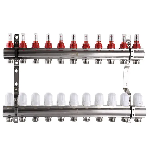 Коллектор с расходомерами, регуляторами и креплением ECO 001D 1″x11 000022685 - фото 1