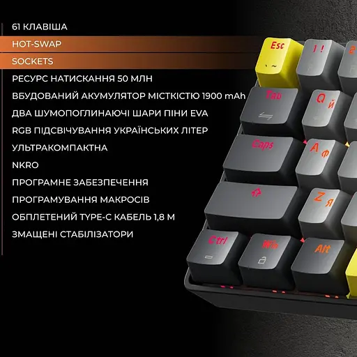 Клавіатура GamePro Asgard Fenrir MK130G Pro (MK130G Pro) [144505] - фото 16