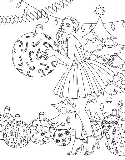 Раскраска #Girls#Fashion#Christmas - фото 2