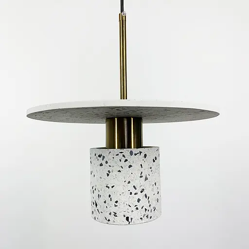 Подвес Terrazzo Cylinder с серым бетонным плафоном 30 см в стиле Ар-деко | Line F | Арт. MJ162-300 WT - фото 7