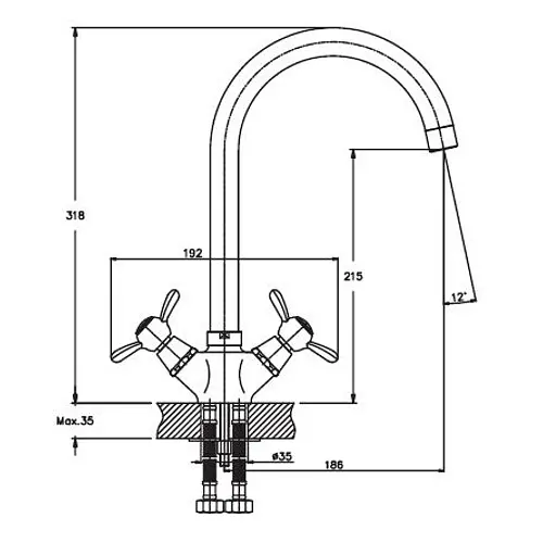 Змішувач для кухні Haiba VILTA 275 (HB0390) - фото 2