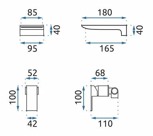 Смеситель для умывальника Rea Mason black черный настенный REA-B0690 Черный - фото 9
