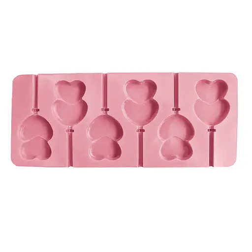 Силиконовая форма для леденцов и конфет на палочке "Сердечки", Kitchen Master Розовый 87402 - фото 1