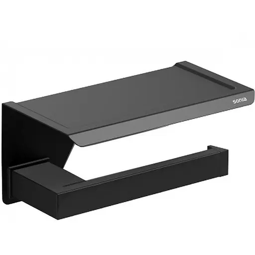 Держатель туалетной бумаги с полкой Sonia S-Cube 176373 Черный - фото 1