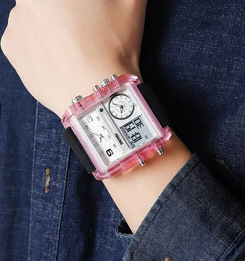 Наручний годинник чоловічий 2020PK Pink-Transparent Skmei acs0030385 - фото 3