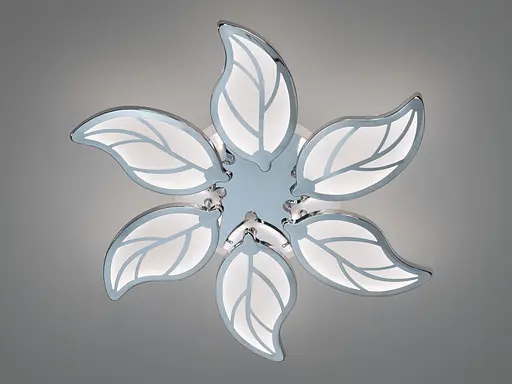 Світлодіодна люстра смарт світильник з пультом LED, хром, 105W димер - фото 4