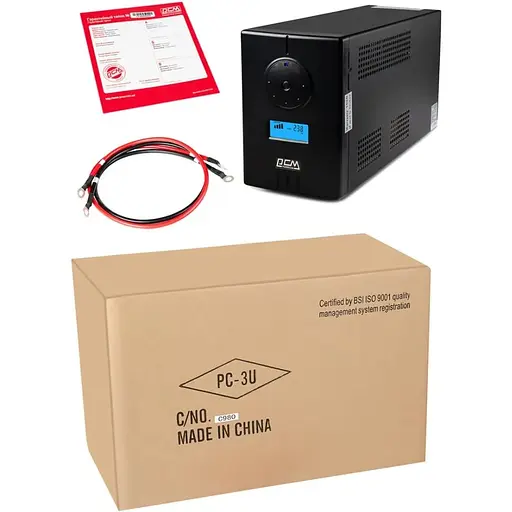 ДБЖ Powercom NF-1100AP LCD ІНВЕРТОР 1100VA/770W USB 2xSchuko, 15А, 24v/220v - фото 5