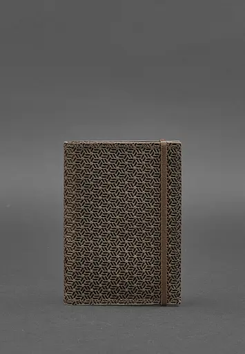 Шкіряна обкладинка для паспорта 2.0 Карбон темно-коричнева - фото 2