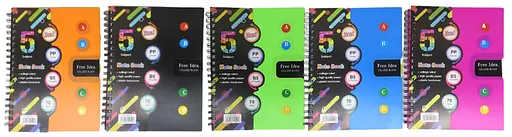 Тетрадь Free Idea, В5, 120 листов, 5 разделов, спираль, ПВХ обложка, клетка, 5 цветов - фото 2