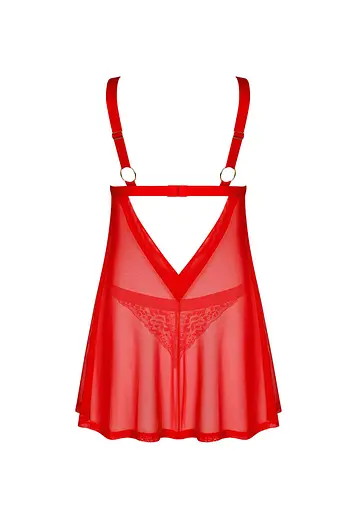 Комплект белья Obsessive Elianes XL/2XL красный - фото 6