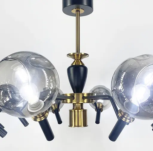 Дизайнерська стельова люстра із відкритим плафоном Line.F ZL 1477/10 - фото 5