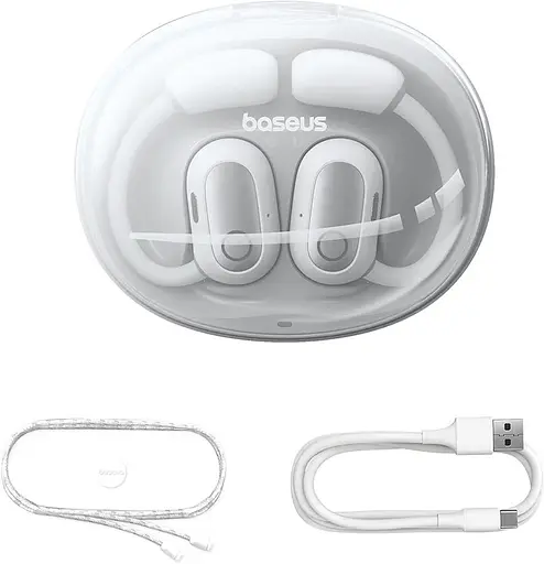 Наушники Baseus Eli Sport 1 Open-Ear TWS Earbuds Stellar, IPX4, BT5.3, 65mAh, 600mAh, 7.5h, White  A00064400221-00 - фото 6
