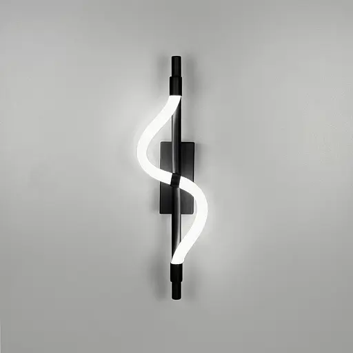 Бра із обплетеним неоном у чорному корпусі 40 см Line F Арт. W 201/400 BK  - фото 1