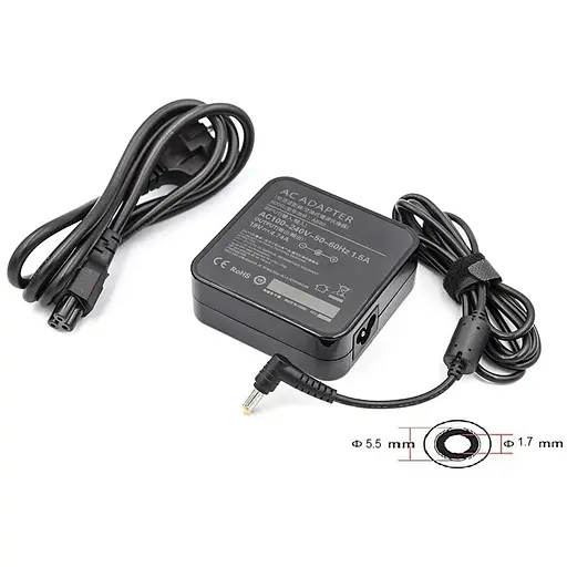 Блок живлення для ноутбуків PowerPlant ACER 220V, 19V 90W 4.74A (5.5*1.7) wall mount
