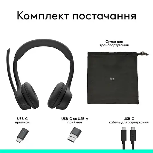 Bluetooth-гарнітура Logitech Zone 305 for Business Wireless/Bluetooth Direct Black (981-001458) - фото 8