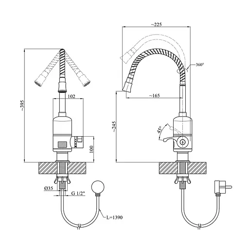 Проточний водонагрівач Kroner KRM Volt - CW090R з дисплеєм CV023245 - фото 2