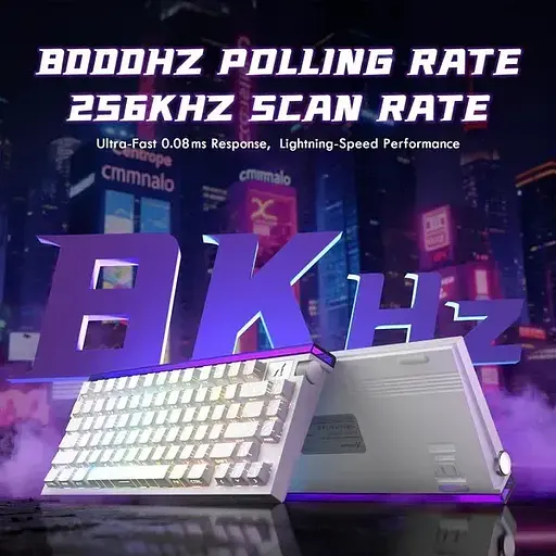 Игровая магнитная проводная клавиатура Attack Shark R85 / Проводное подключение / Magnetic Switch / White Lines - фото 3