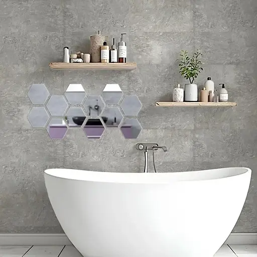 Дзеркальний декор Wall Sticker SW-00002513 акриловий самоклеючий 125х105 мм 12 шт. срібло - фото 6