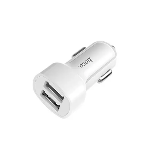 Автомобільний зарядний пристрій Hoco Z2A two-port car charger 2USB 2.4A Білий - фото 1