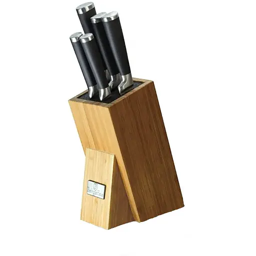 Набор ножей на деревянной подставке Berlinger Haus Matte Black Collection (BH-2425)