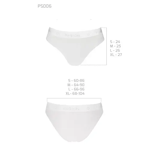 Трусики с прозрачной вставкой Passion PS006 Panties white L - фото 3
