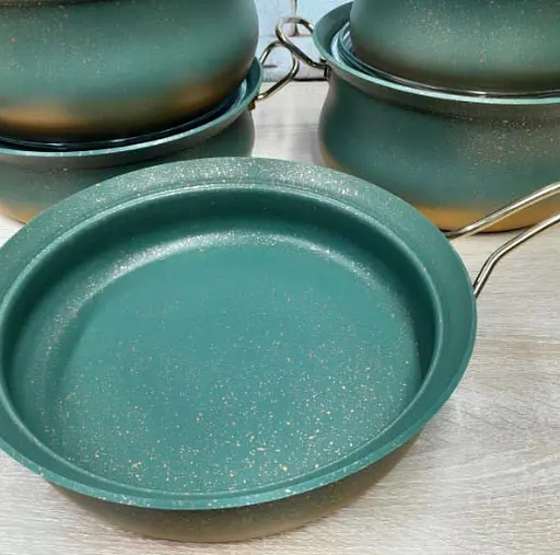 Набір каструль O.M.S. Collection 3045 з гранітним покриттям з кришками Зелений (Туреччина) - фото 4