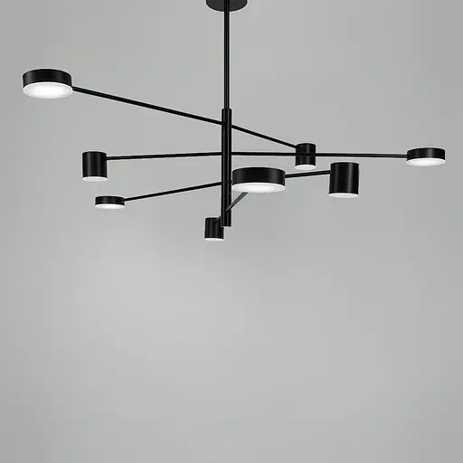Сучасна чорна LED люстра FLEA з ріжками, що регулюються по осі Line.F DE 31/8 BK - фото 8
