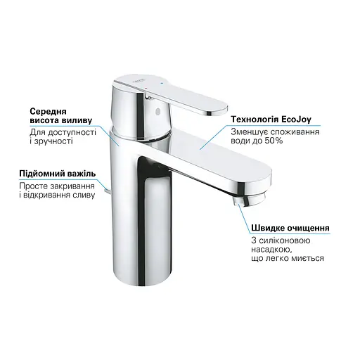 Смеситель для раковины Grohe QuickFix Get M-Size 23454000 Хром - фото 4