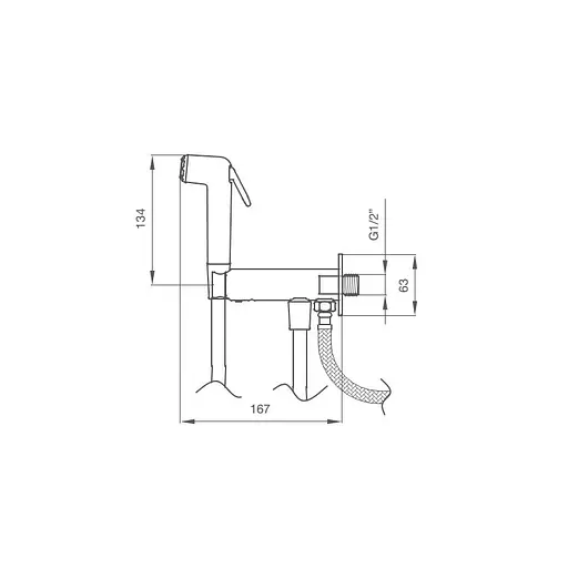 Гігієнічний душ прихованого монтажу (запірний вентиль) GRB Intimixer 08420320, Хром - фото 2