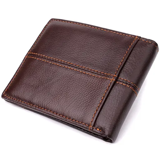 Горизонтальный стильный кошелек из натуральной кожи Vintage 12х10х2.5 см acs0029629 - фото 2