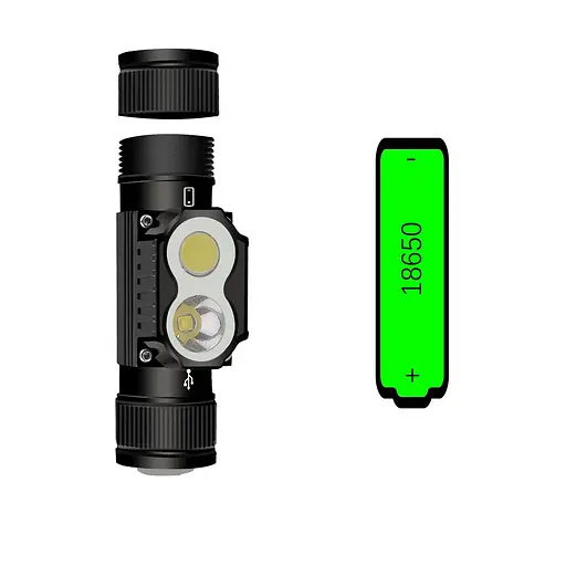 Фонарь налобный аккумуляторный PL-101L 5840 Type-C 1х18650 красный свет (6 режимов) - фото 5