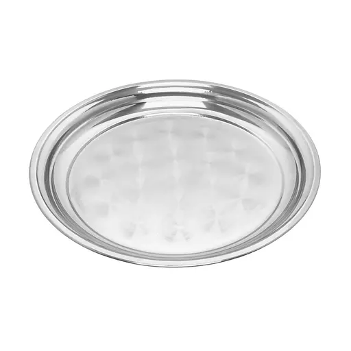 Круглый поднос из нержавеющей стали диаметр 30 см, Interos Серебристый 87712 - фото 1