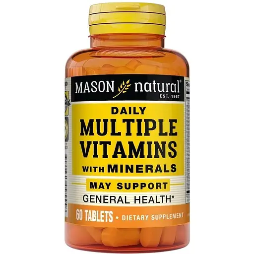 Вітаміни та мінерали Mason Natural Daily Multiple Vitamins with Minerals, 60 таблеток
