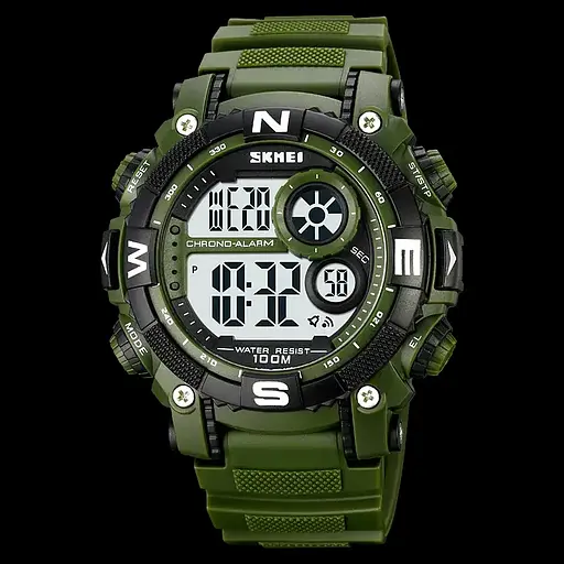 Чоловічий наручний кварцовий годинник Skmei 1887 (Зелений) - фото 5