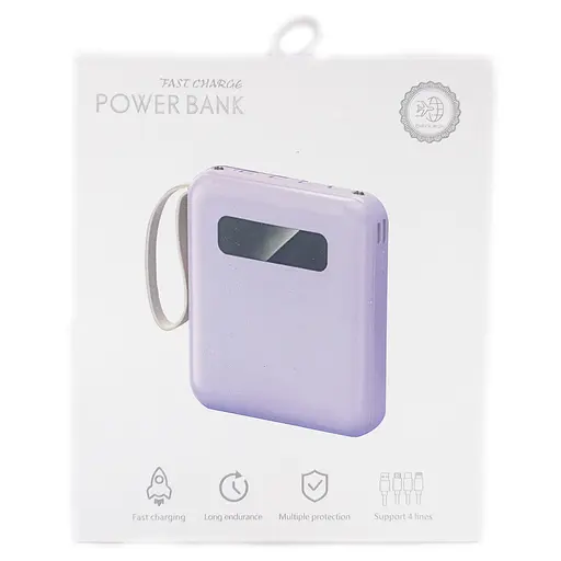 УМБ Power Bank 5000mAh повербанк с экраном и фонариком 4 в 1 Kaws (11224) - фото 8
